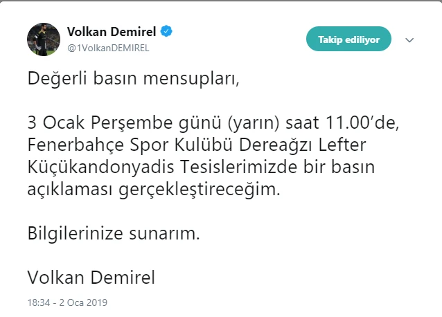 Volkan Demirel suskunluğunu bozacak